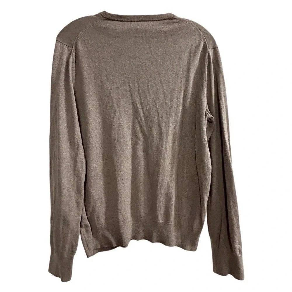 Banana Republic Men's V-Neck‎ Pullover Sweater Beige Silk Cashmere Blend Size M